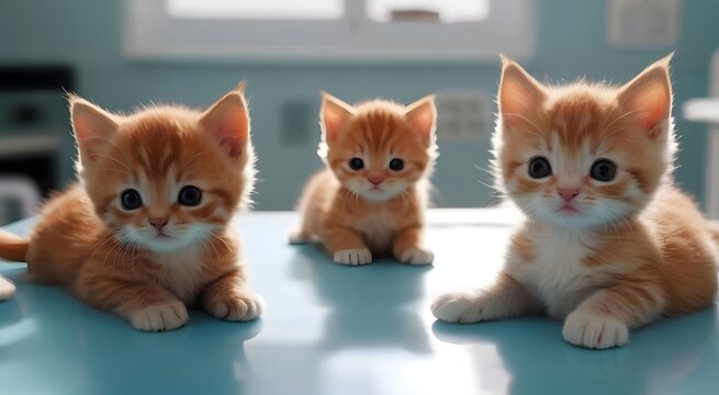 adorable newborn ginger kittens in hospital nursery ward