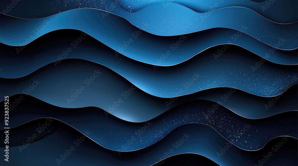 Aufkleber chic blue and black background with smooth gradients for design, banner template, white space in the