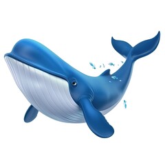 Obraz premium blue whale Gratitude emotion fantasy animal cartoon isolated whitebackground