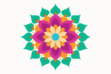 Colorful mandala in hand drawn style