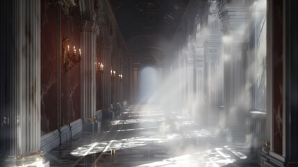 Lonely, rain-soaked stone corridor arches into a dimly lit Italian alley, promising a mysterious passage through the ancient city's heart