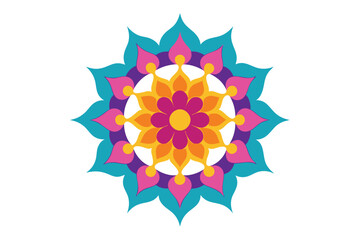 Colorful mandala in hand drawn style