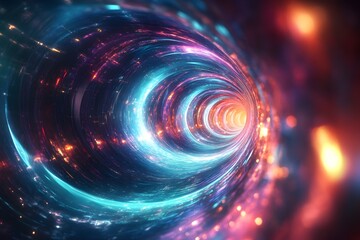 Obraz premium Cosmic Slinky Swirl Shimmering Ethereal Portal of Luminescent Plasma and Prismatic Futurism