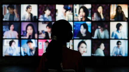 Remote Collaboration in High-Tech Videoconferencing Environment. Professionals Connecting Globally, Seamless Communication for Business Meetings and Projects.