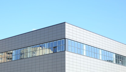 Corner of the upper floor of a modern building