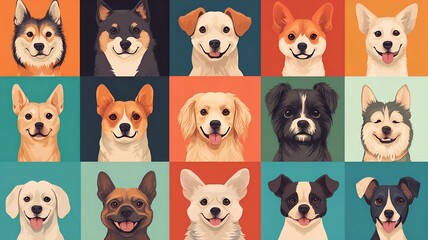 Obraz premium dogs portrait illustration
