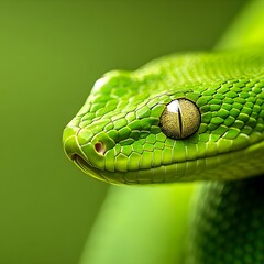 Fototapeta premium close up of a green python
