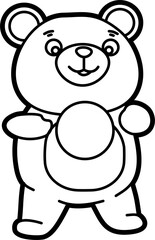 Cute bear coloring vector outline illustration