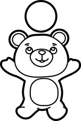 Cute bear coloring vector outline illustration