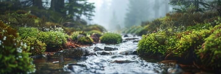 Selective focus with a shallow depth of field creating a blur in natural and picturesque landscapes