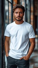 Fototapeta premium White t-shirt mockup | T-shirt mockup