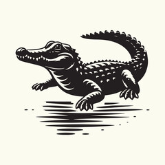 Alligator silhouette Vector Illustration Design