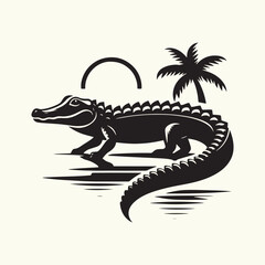 Alligator silhouette Vector Illustration Design