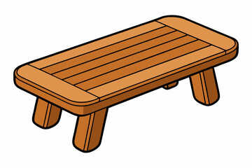 Cartoon Wood Table art vector illustration