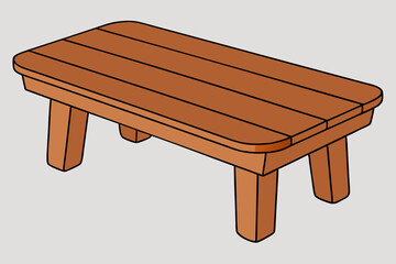 Cartoon Wood Table art vector illustration