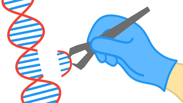 dna editing with blue glove and pliers clip art preview