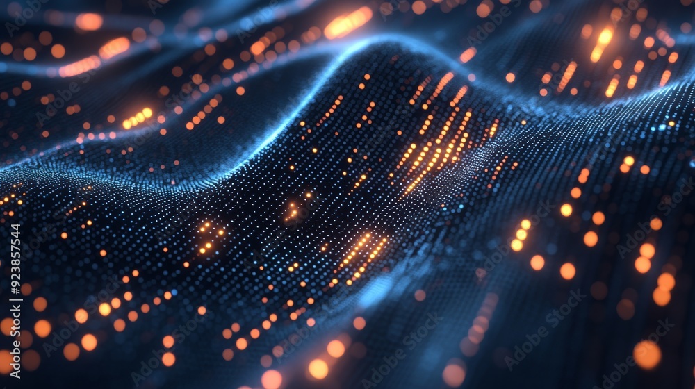 Poster abstract 3d illustration of data transmission in cyberspace