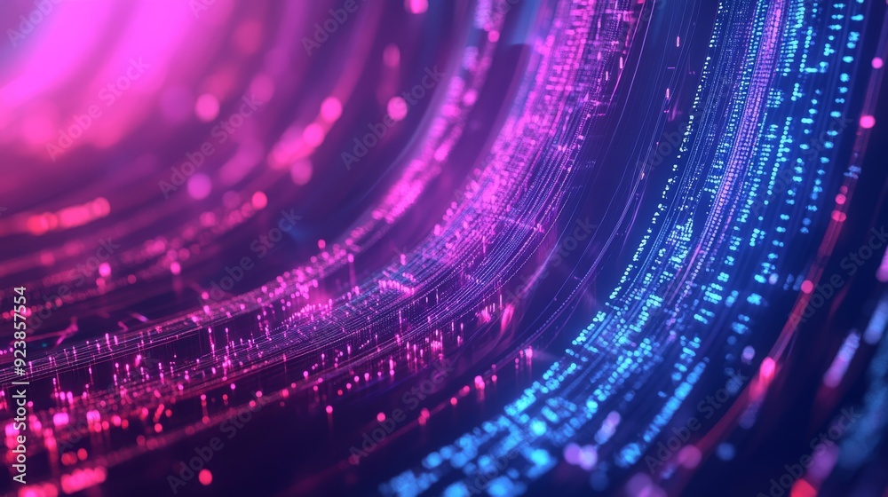 Aufkleber abstract 3d illustration of data transmission in cyberspace