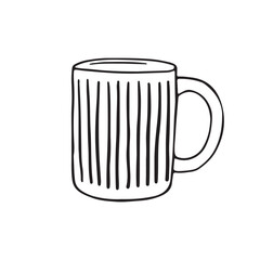 Hand drawn drinking cup and mug