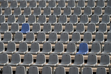 Naklejka premium Seats in the auditorium of the summer theatre