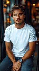 Obraz premium White t shirt mockup