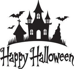 Happy Halloween Silhouette Vector Art & Illustration