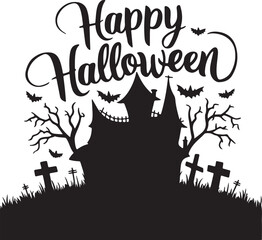 Happy Halloween Silhouette Vector Art & Illustration