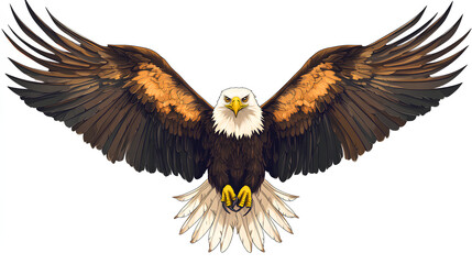 Eagle with spread wings