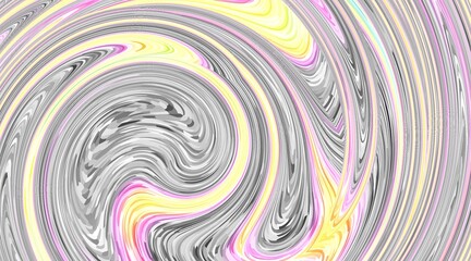 A swirl of colors and shapes with a gray and pink hue. The image is abstract and has a sense of movement