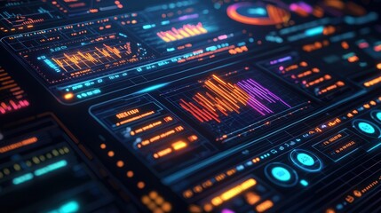 Obraz premium A computer monitor with many different colored buttons and a large screen