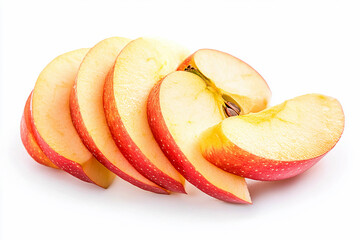 Slices of apple isolated on white background,