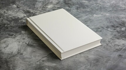 Fototapeta premium Blank white book on gray background, blank empty book mock-up