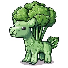 Fototapeta premium Bok choy 8-bit fantasy animal cartoon isolated whitebackground