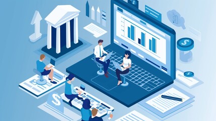 Obraz premium A bank rep helps customers with tailored financial advice and planning for their unique needs.