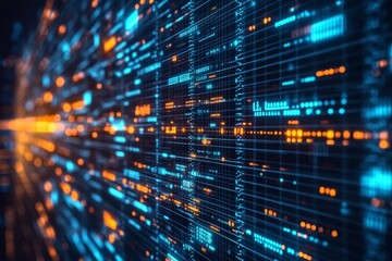 Financial Digital Grid Symbolizing the Stability and Analytical Nature of Structured Finance in the Modern Economy