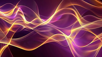 Obraz premium Abstract Purple and Golden Wavy Background