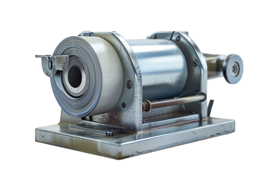 A tape dispenser isolated on a white background.