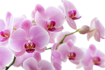 A captivating display of orchid flowers in a pot, beautifully isolated on a transparent background, emphasizing their rich colors and floral elegance.