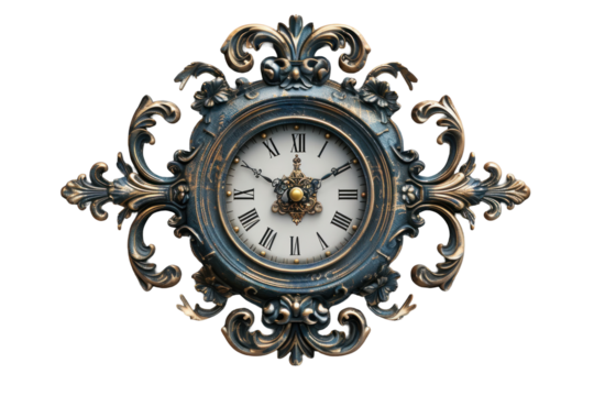 A decorative clock isolated on a white background.
