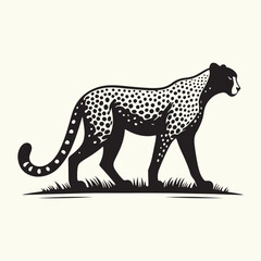 Cheetah Silhouette Vector Illustration Design