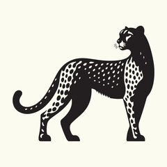 Cheetah Silhouette Vector Illustration Design