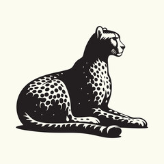 Cheetah Silhouette Vector Illustration Design