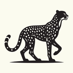 Cheetah Silhouette Vector Illustration Design
