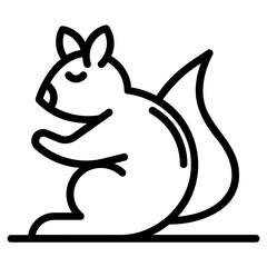 squirrel. vector single icon with a dashed line style. suitable for any purpose. for example: website design, mobile app design, logo, etc.