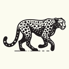 Cheetah Silhouette Vector Illustration Design