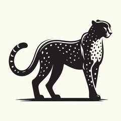 Cheetah Silhouette Vector Illustration Design