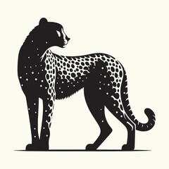 Cheetah Silhouette Vector Illustration Design