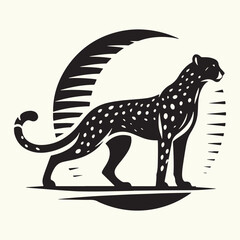Cheetah Silhouette Vector Illustration Design
