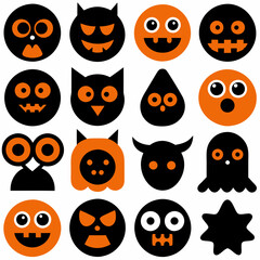 Halloween icon set art vector illustration