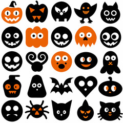 Halloween icon set art vector illustration